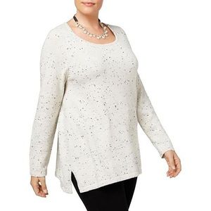 Charter Club Woman Metallic Tunic Sweater